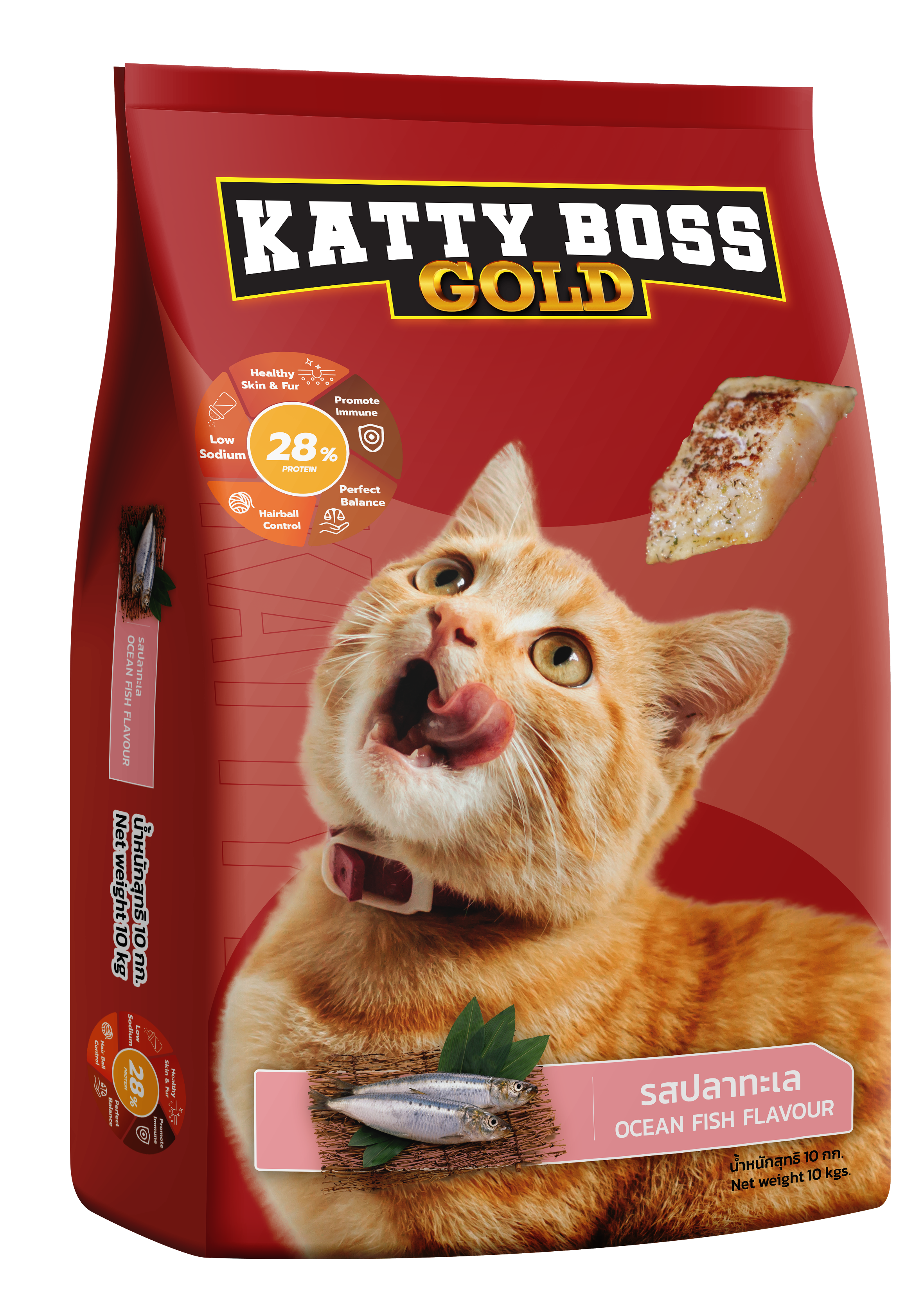 อาหารแมว KATTY BOSS GOLD รสปลาทะเล 10 กก._0